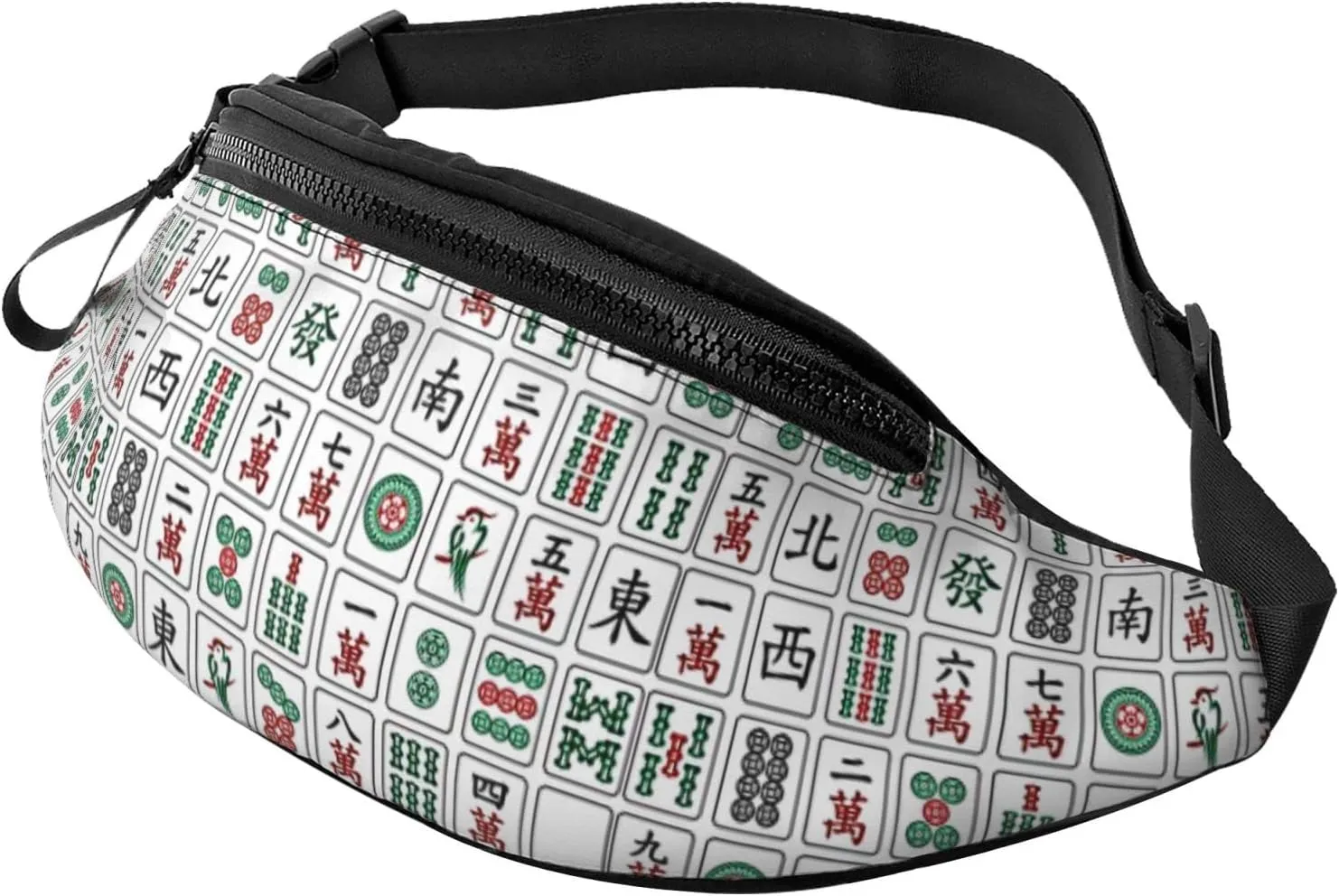 Hiking Fanny Pack Mahjong China Culture Hipster Crossbody Waist Bag Lightweight Belt Bag