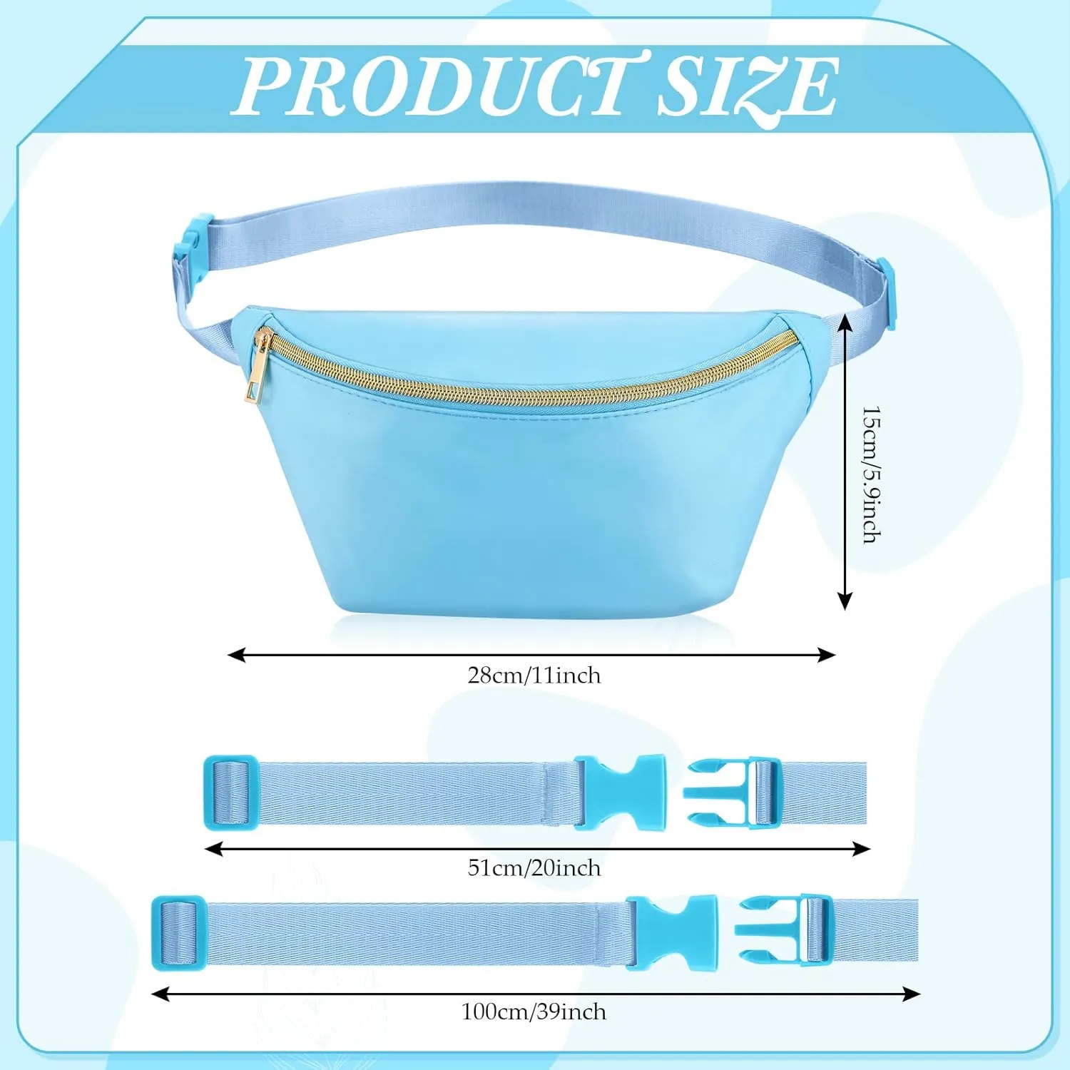 Hillban 4 Pcs Fanny Packs Adjustable Nylon Preppy Waist Packs Bag Water Resistant Classic Fanny Packs for Travel Women Men
