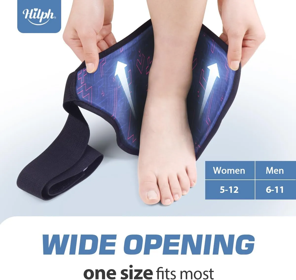 Hilph Ankle Heel Ice Pack Wrap for Swelling & Achilles Tendonitis, Reusable Foot Gel Ice Pack Wrap Hot Cold Compression Therapy for Sprained Ankle & Plantar Fasciitis Pain Relief (Blue, 1 Pack)