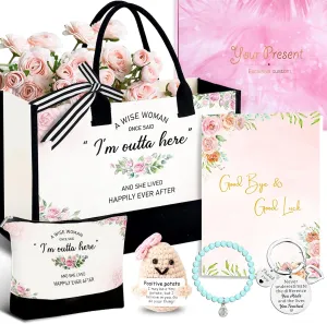 Holkcog Farewell Gift for Women, We Will Miss You So Much, New Beginnings Gifts for Coworkers, Retirement Gift for Women, Happy Retirement Gifts for Coworker, Best Retired Gifts with Tote Bag Set