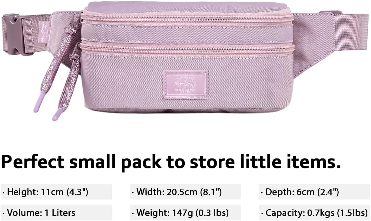 HotStyle 521s Fashion Fanny Pack Small Hiking Waist Bag, 8.0"x2.5"x4.3"