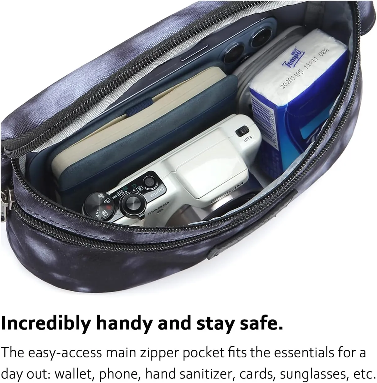 HotStyle 521s Fashion Fanny Pack Small Hiking Waist Bag, 8.0"x2.5"x4.3"