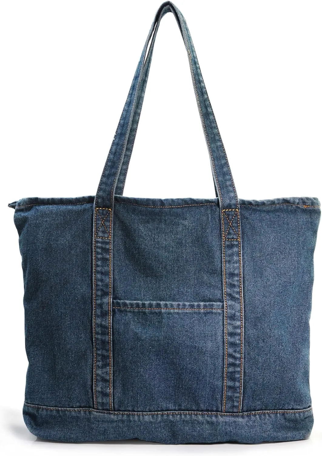 HOXIS Light Weight Soft Denim Tote Unisex Shopper Shoulder Handbag