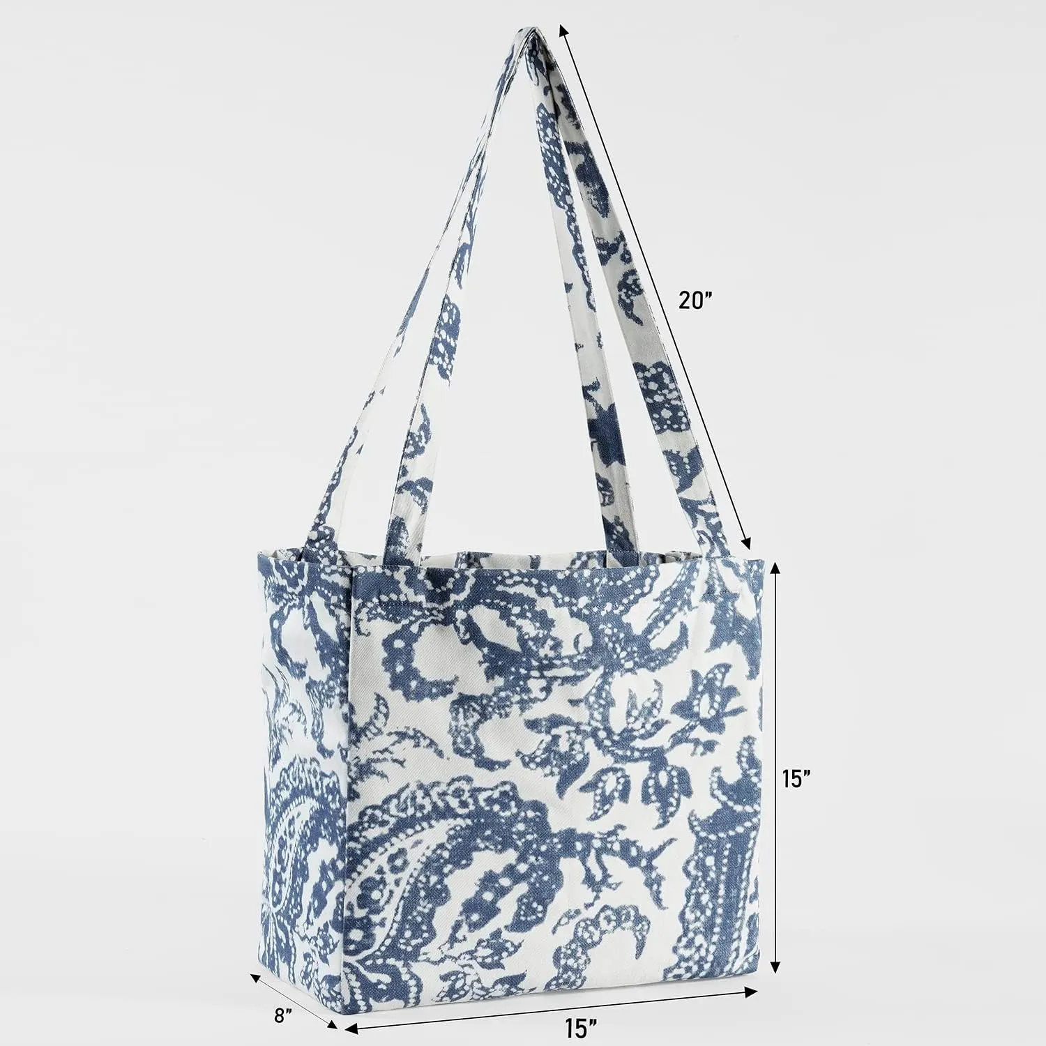 HPD Half Price Drapes Reusable Grocery Shopping Bags, 2 Pack 100% CottonTwill Tote Bags