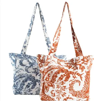 HPD Half Price Drapes Reusable Grocery Shopping Bags, 2 Pack 100% CottonTwill Tote Bags