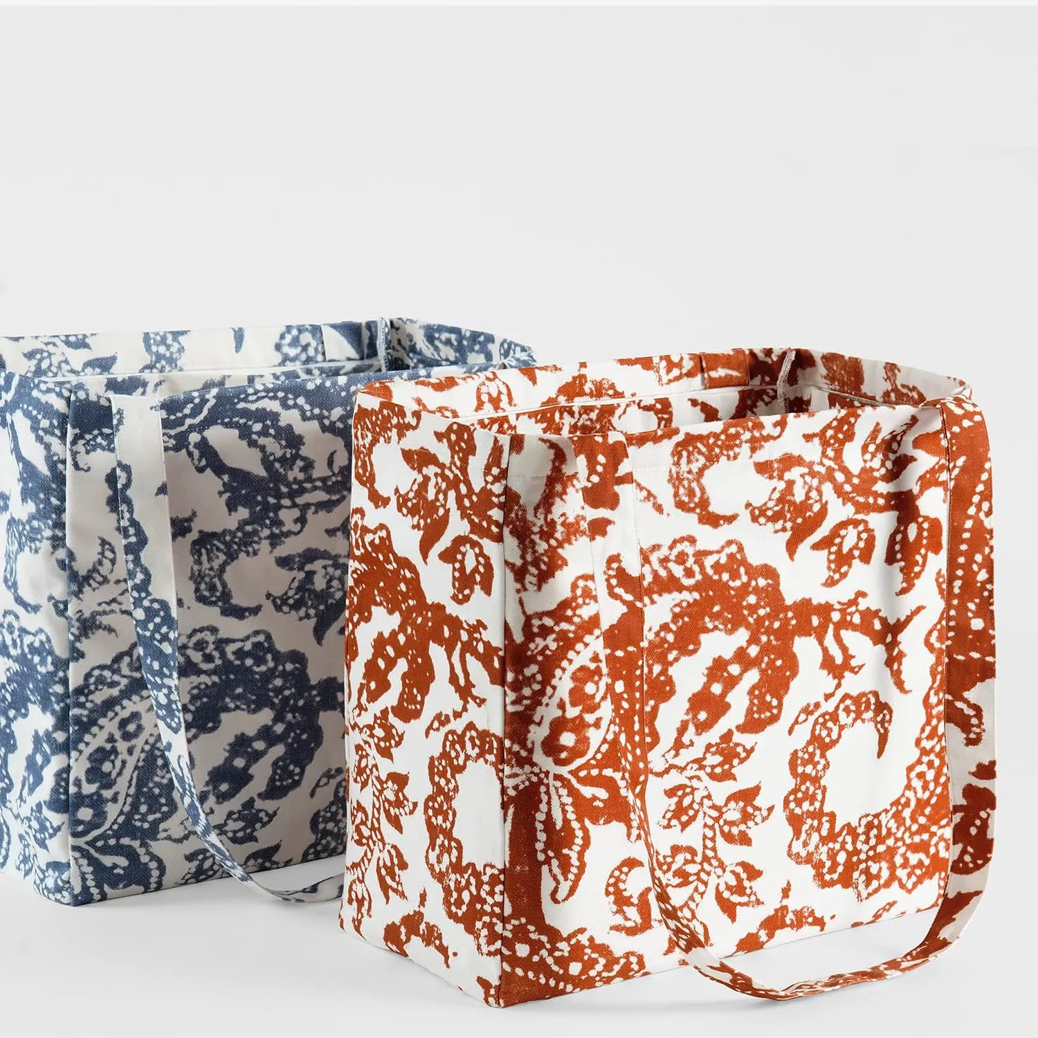 HPD Half Price Drapes Reusable Grocery Shopping Bags, 2 Pack 100% CottonTwill Tote Bags