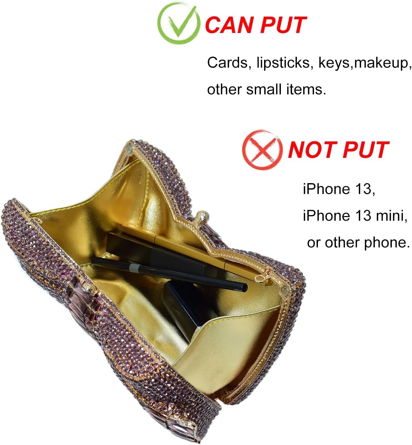HUANG ZHUANG Bowknot Luxury Crystal Clutch Women Glitter Rhinestone Evening Bag for Party Wedding