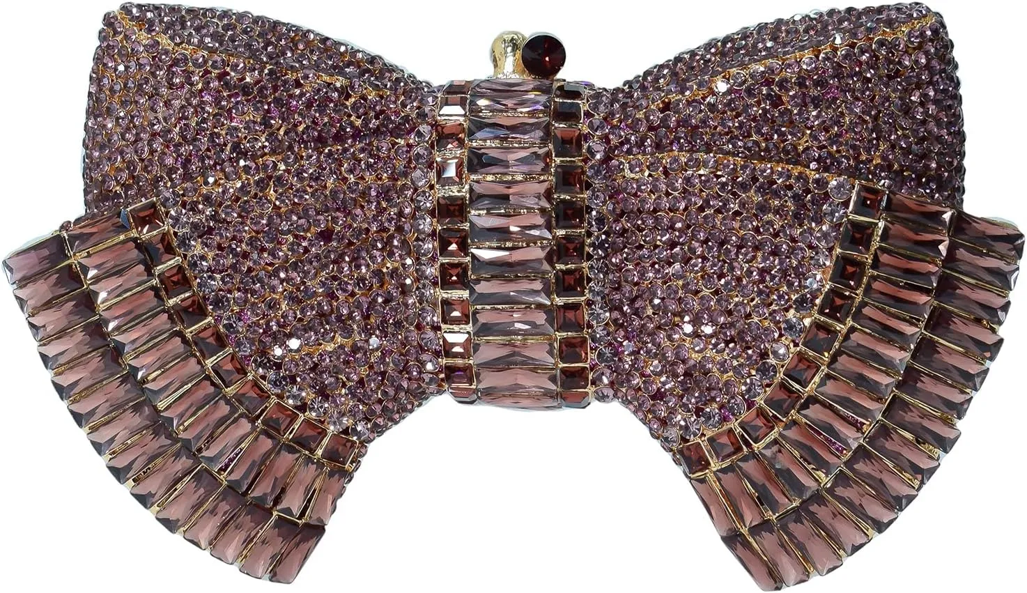 HUANG ZHUANG Bowknot Luxury Crystal Clutch Women Glitter Rhinestone Evening Bag for Party Wedding