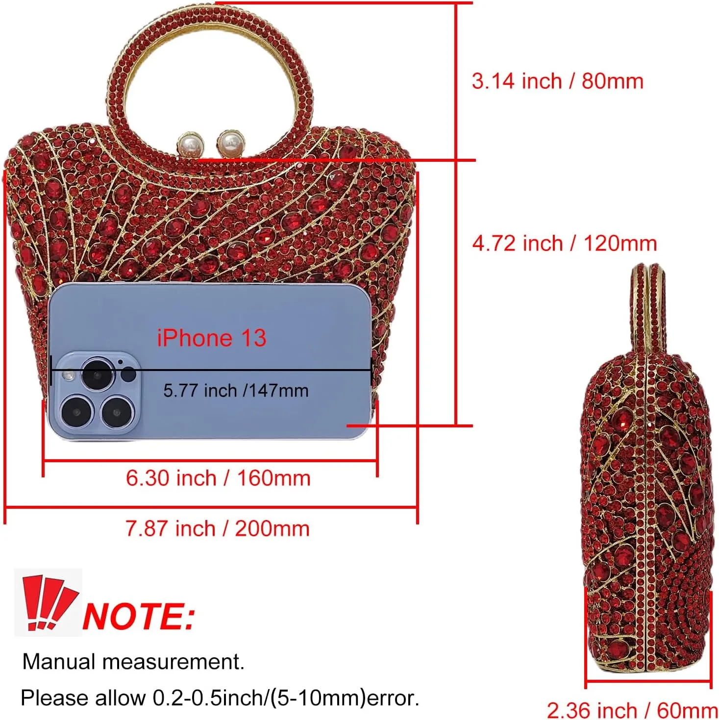 HUANG ZHUANG Elegant Crystal Basket Clutch Women Rhinestone Evening Bag Wedding Formal Party Banquet Purses Handbag