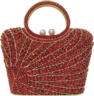 HUANG ZHUANG Elegant Crystal Basket Clutch Women Rhinestone Evening Bag Wedding Formal Party Banquet Purses Handbag