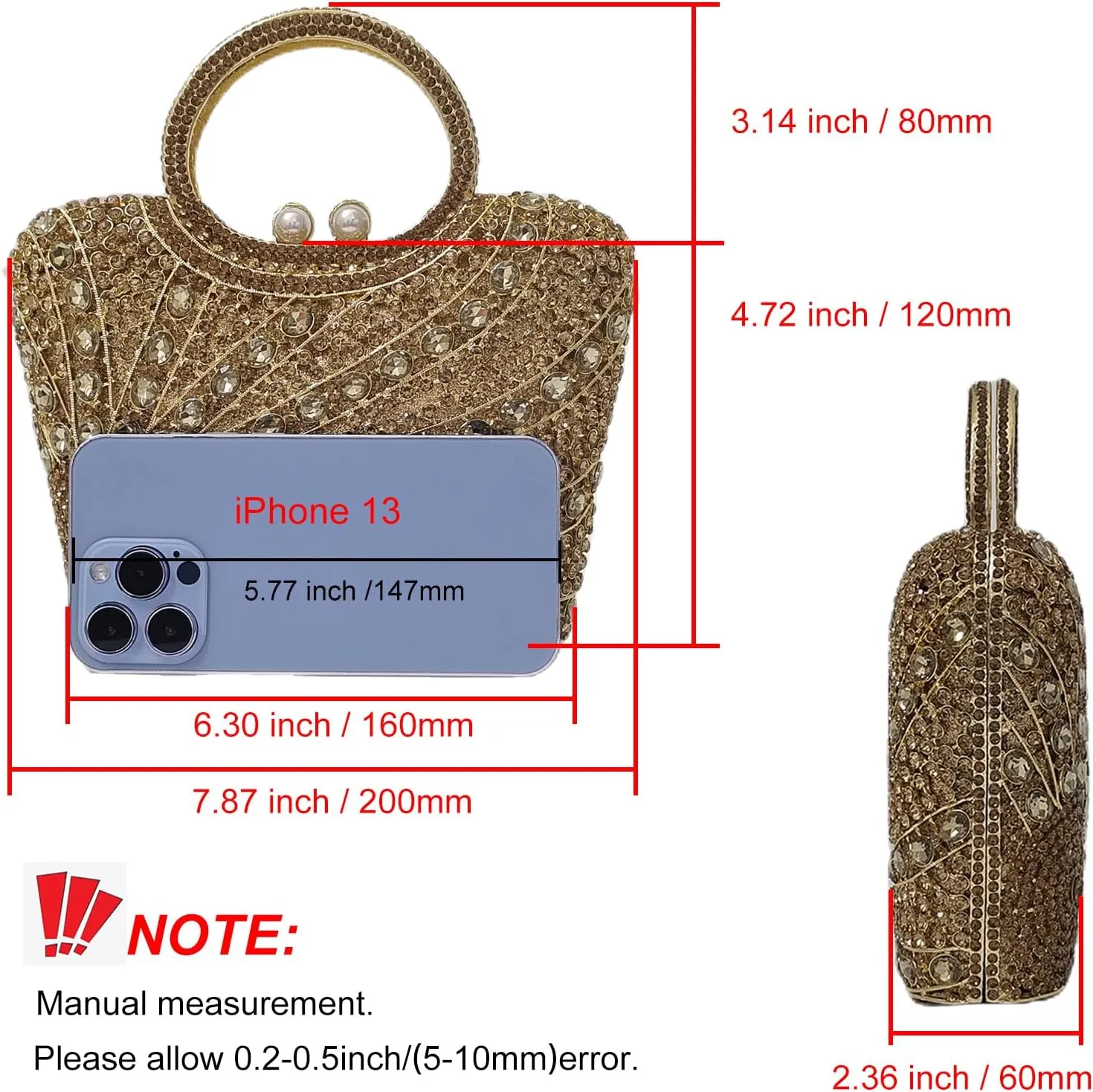 HUANG ZHUANG Elegant Crystal Basket Clutch Women Rhinestone Evening Bag Wedding Formal Party Banquet Purses Handbag