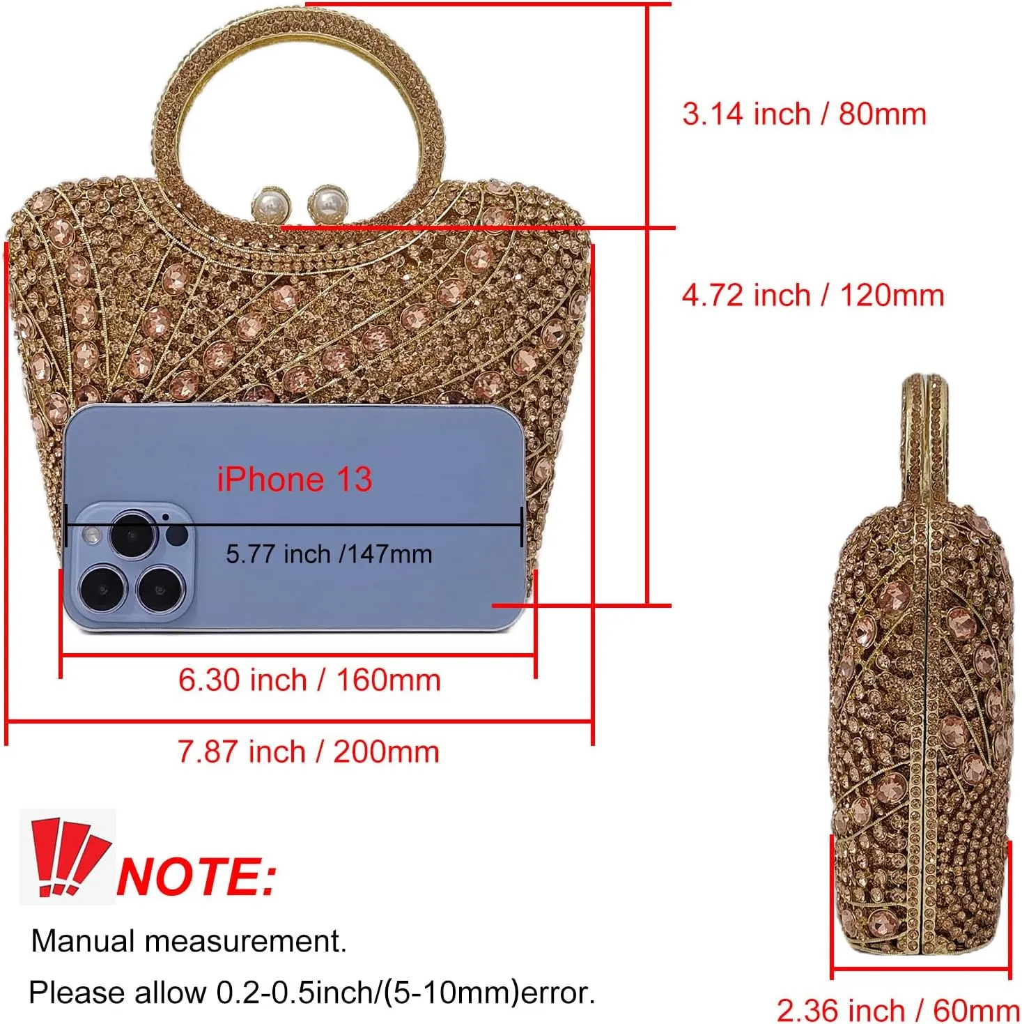 HUANG ZHUANG Elegant Crystal Basket Clutch Women Rhinestone Evening Bag Wedding Formal Party Banquet Purses Handbag