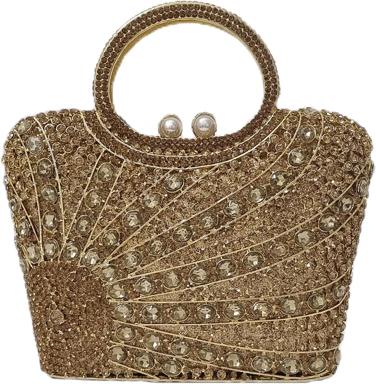 HUANG ZHUANG Elegant Crystal Basket Clutch Women Rhinestone Evening Bag Wedding Formal Party Banquet Purses Handbag
