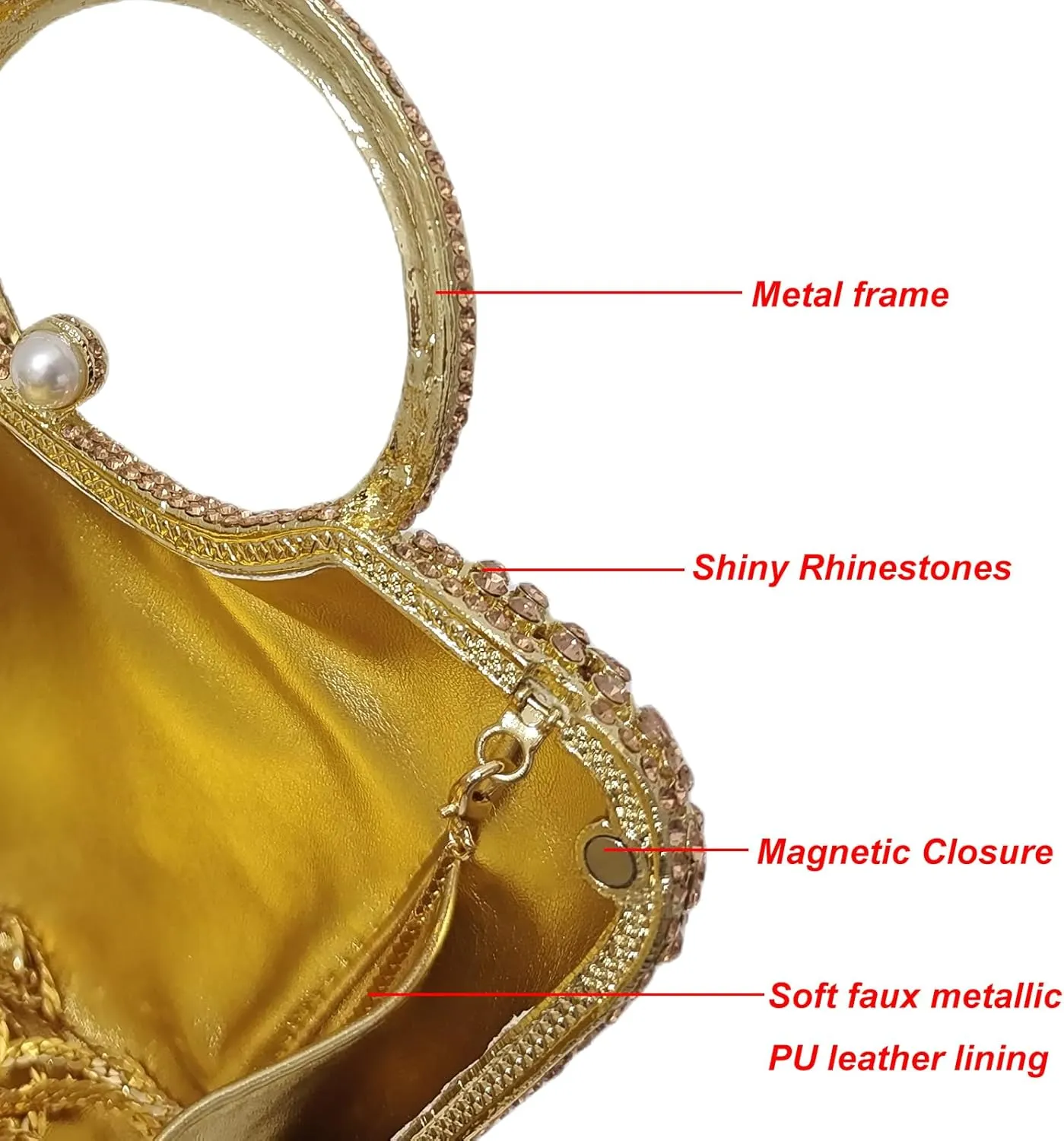HUANG ZHUANG Elegant Crystal Basket Clutch Women Rhinestone Evening Bag Wedding Formal Party Banquet Purses Handbag