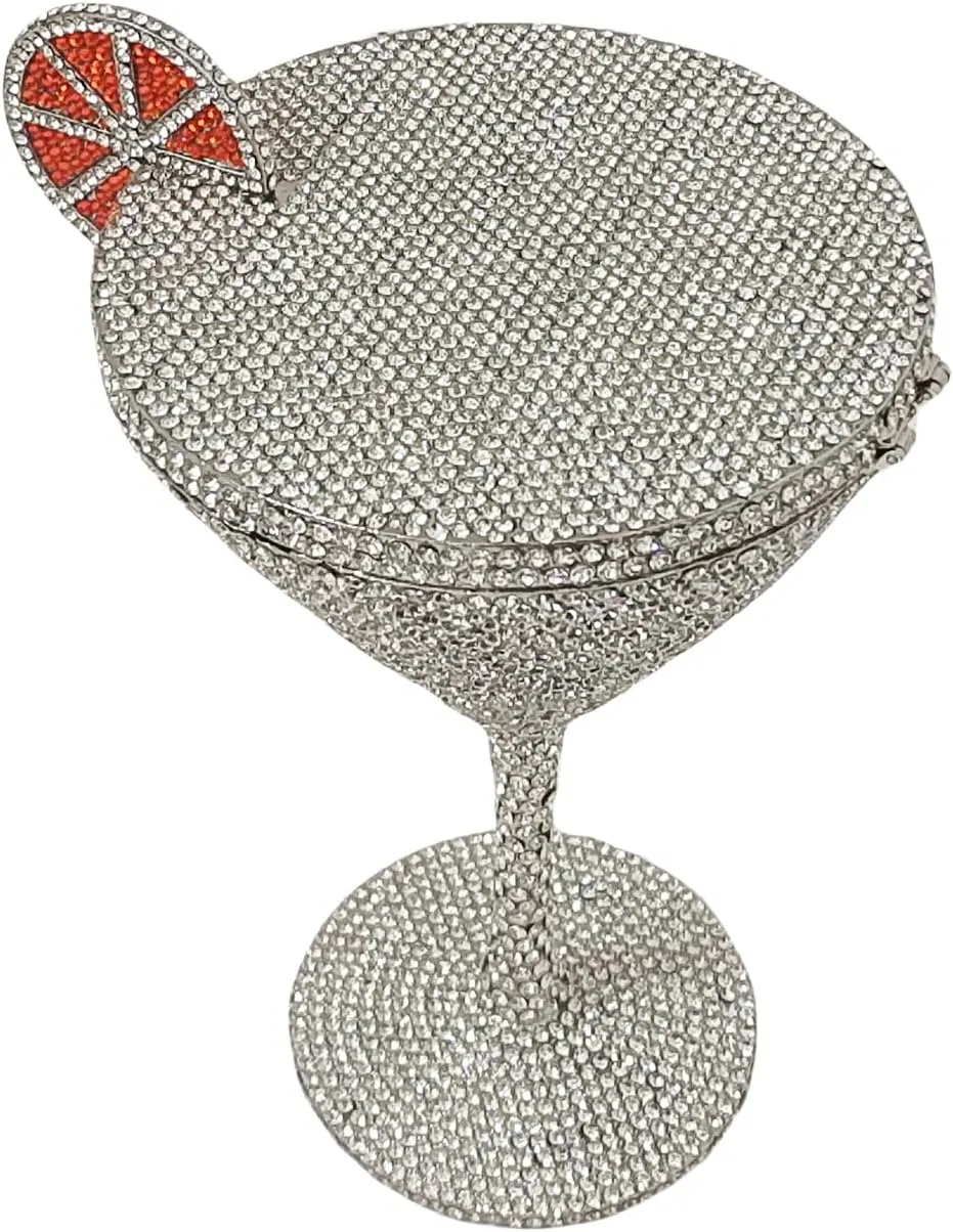 HUANG ZHUANG Goblet Evening Bag Women Cocktail Cup Rhinestone Clutch Purse Funny Crystal Party Bag Cute Prom Handbag