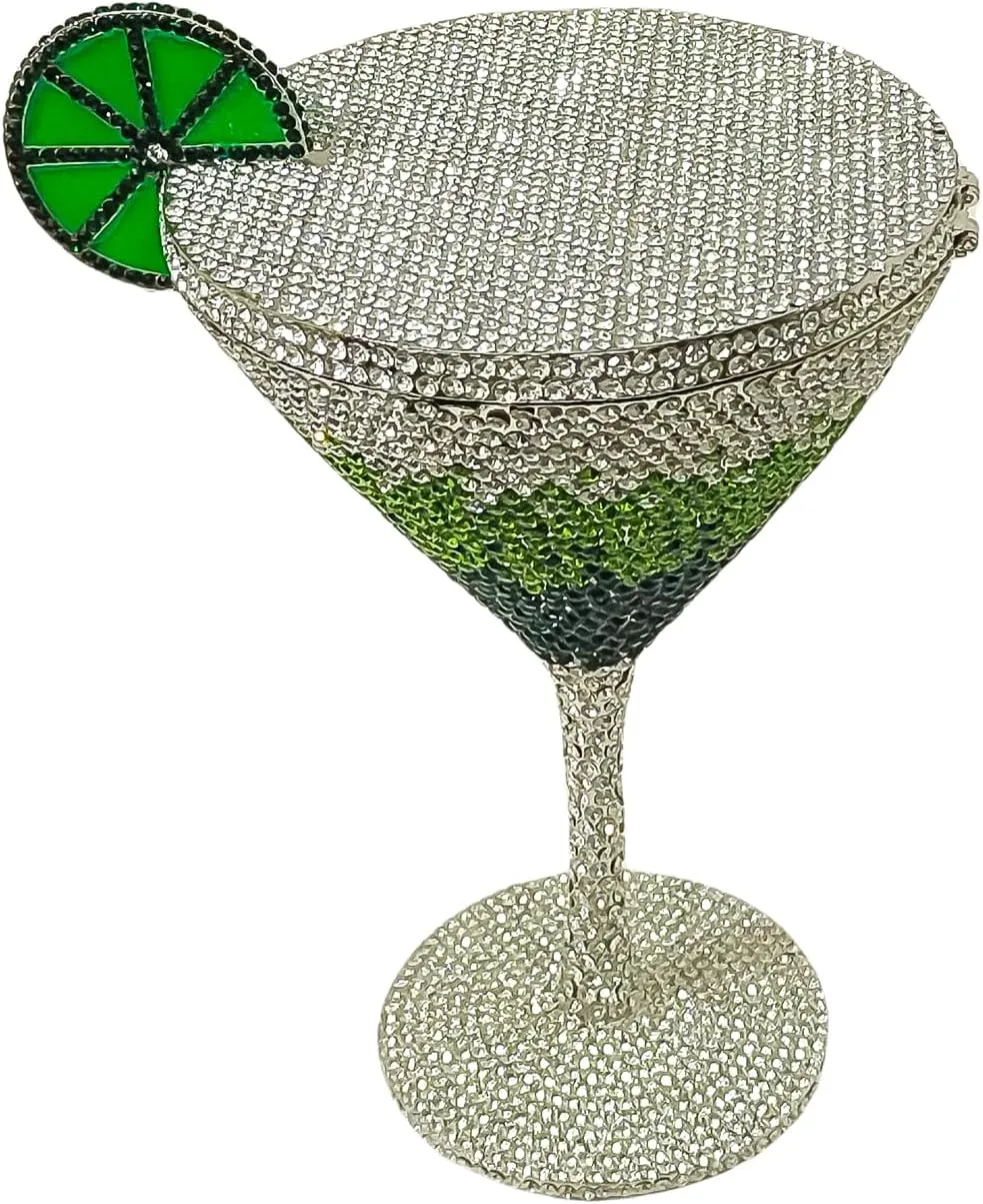 HUANG ZHUANG Goblet Evening Bag Women Cocktail Cup Rhinestone Clutch Purse Funny Crystal Party Bag Cute Prom Handbag