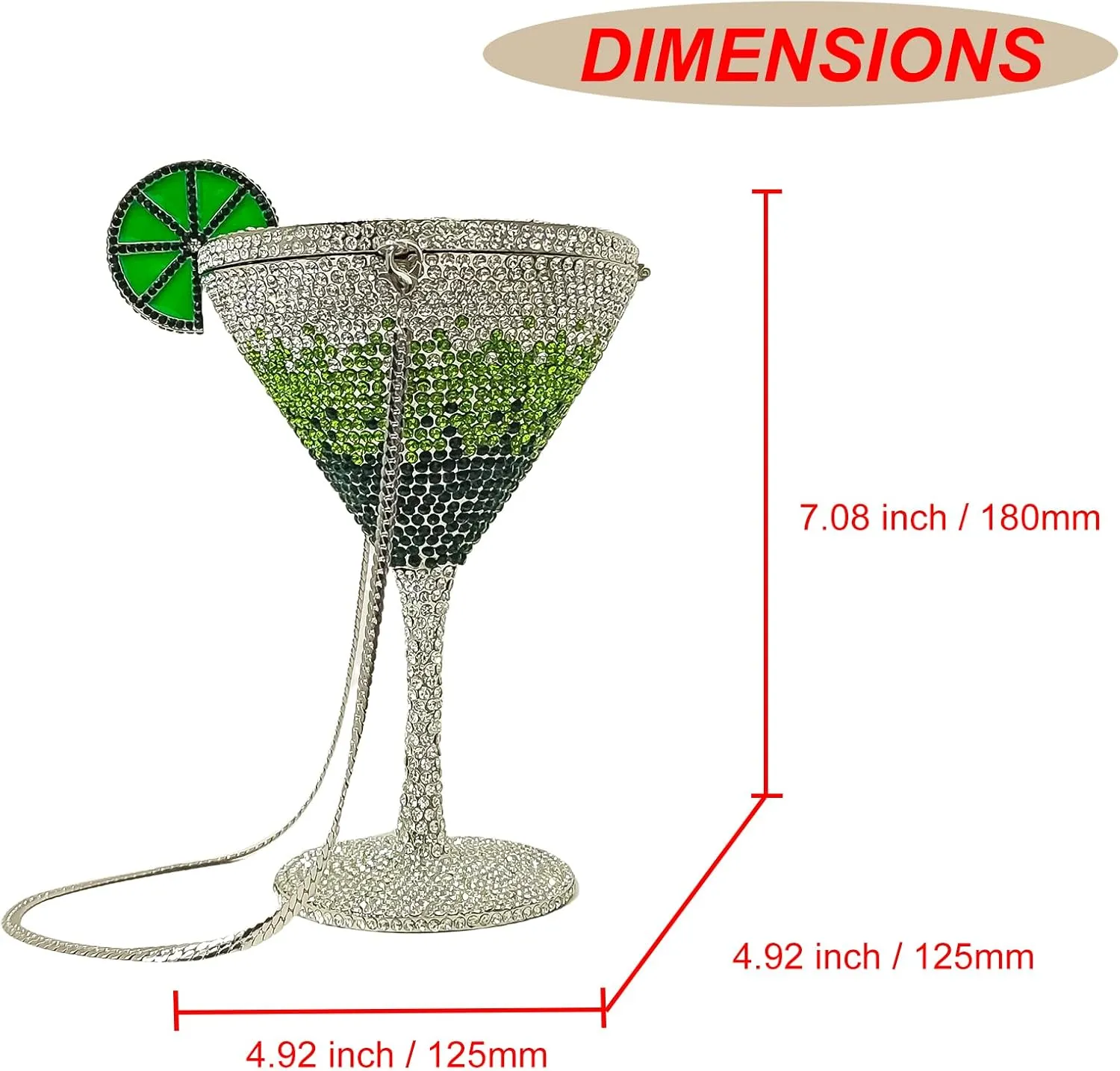 HUANG ZHUANG Goblet Evening Bag Women Cocktail Cup Rhinestone Clutch Purse Funny Crystal Party Bag Cute Prom Handbag