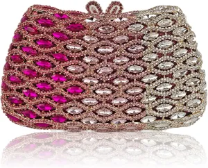 HUANG ZHUANG Luxury Crystal Clutch Women Multicolor Glitter Rhinestone Evening Bag for Party Wedding
