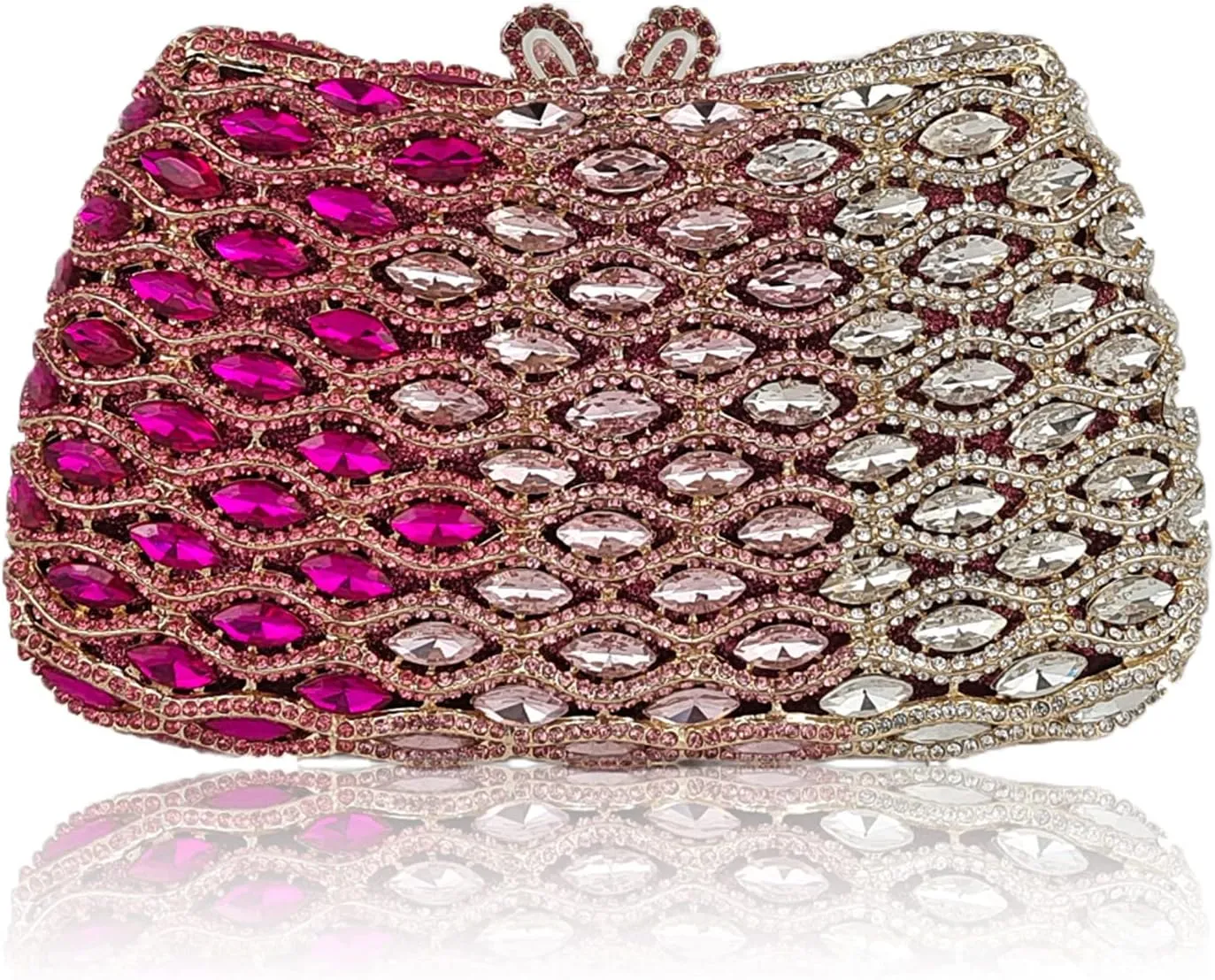 HUANG ZHUANG Luxury Crystal Clutch Women Multicolor Glitter Rhinestone Evening Bag for Party Wedding