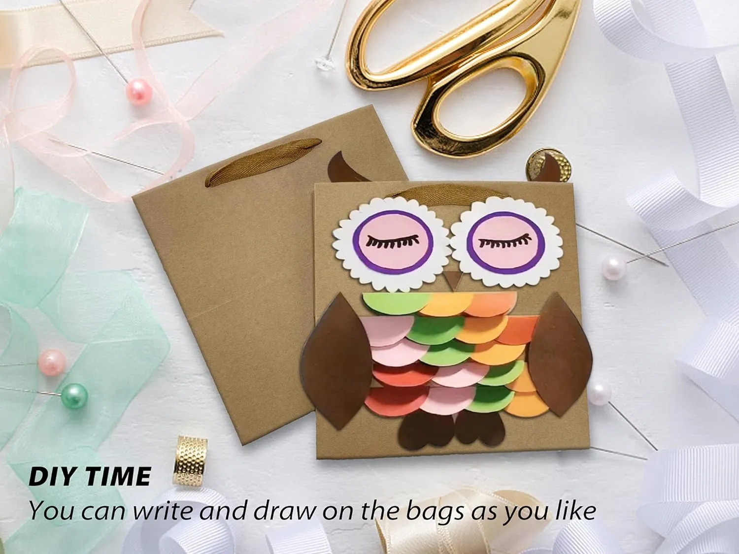HUAPRINT Brown Paper Bags with Handles,Gift Bags Bulk 12 Pack,10x10x10inch Large Square Size,Paper Shopping Bags, Kraft, Party, Favor, Birthday,Goody, Take-Out, Merchandise, Retail Bags