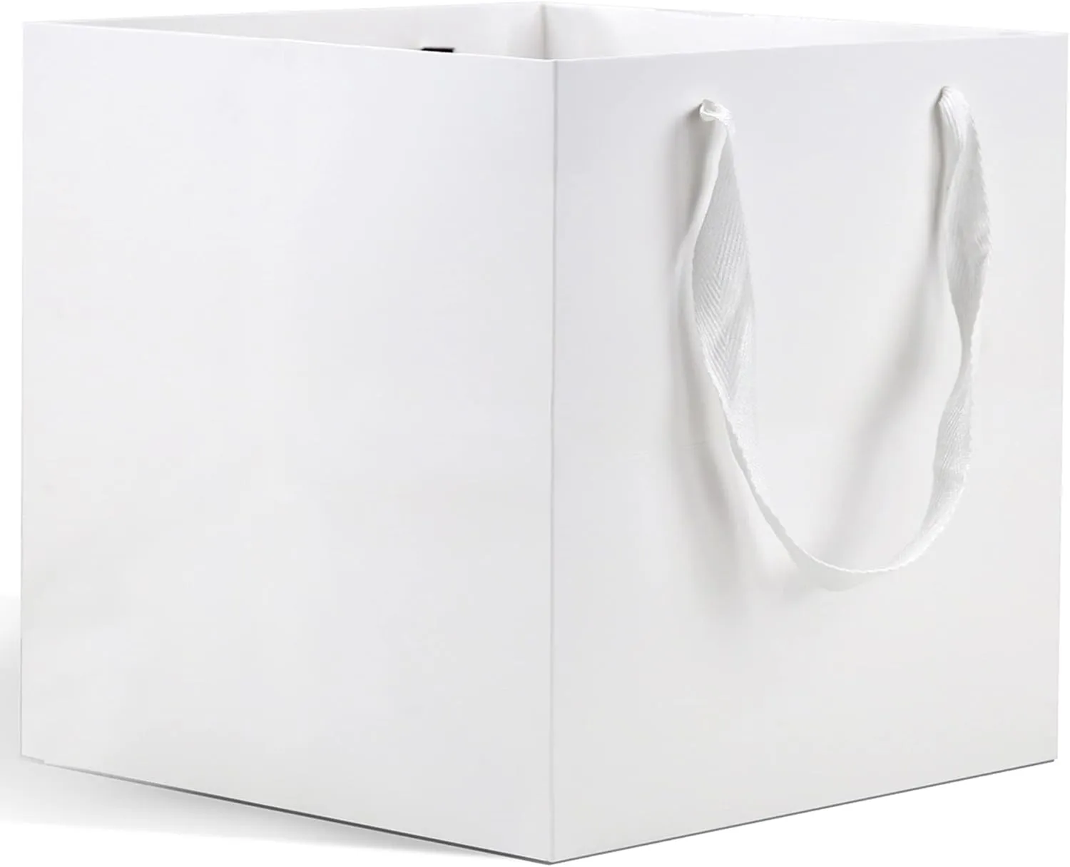 HUAPRINT Large White Paper Gift Bags with Handles, 12 Pack, 12x12x12inch, Square Wedding, Party, Birthday, Goodie, Craft, Candy, Cookie, Take Out Bags