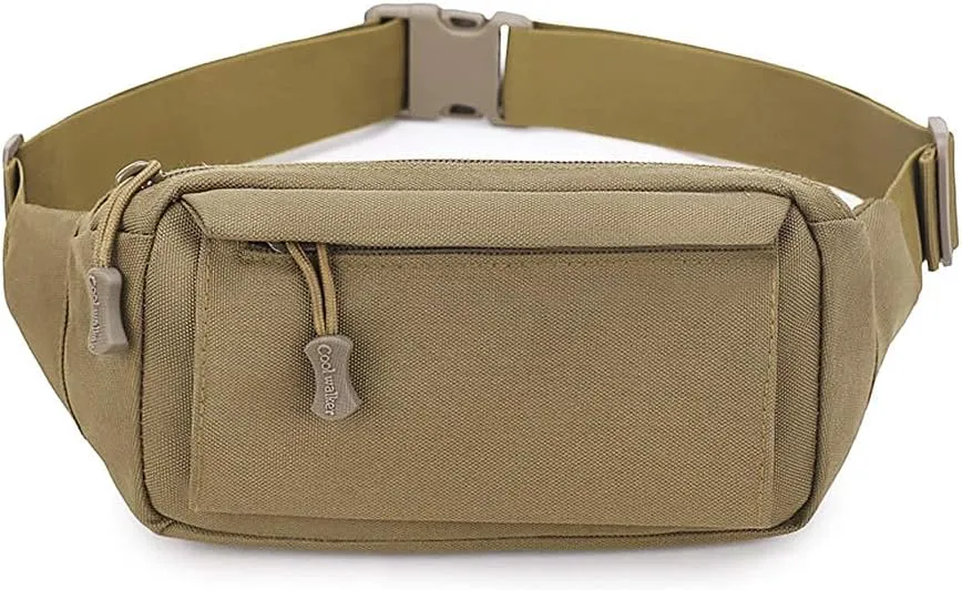 Huntvp Tactical Fanny Pack Small Military WR Nylon Waist Bag Money Belt Bumbag for Daily Use Travel Hiking Climbing Running