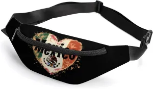 I Love Mexico Vintage Heart Crossbody Fanny Pack Waist Packs Adjustable Shoulder Bags Sling Bag for Hiking Running Cycling