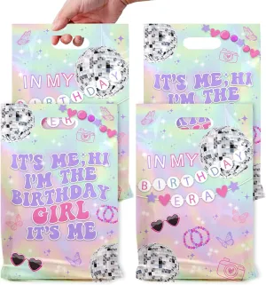 IIridescent ts Me Hi Im The Birthday Girl Its Me Goodies BAG, 100pcs In My Birthday Era Plastic Birthday Candy Bags Music Birthday Girl It' Me Happy Birthday Treat Bags for Girl Birthday Party