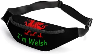 I'm Welsh Crossbody Fanny Pack Waist Packs Adjustable Shoulder Bags Sling Bag for Hiking Running Cycling
