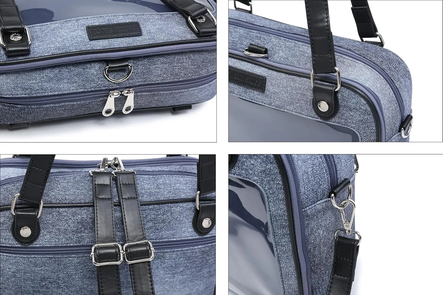 Imitation Denim PU Ita Bag Backpack Crossbody Bag Satchel Messenger Shoulder Bag for Pins Display
