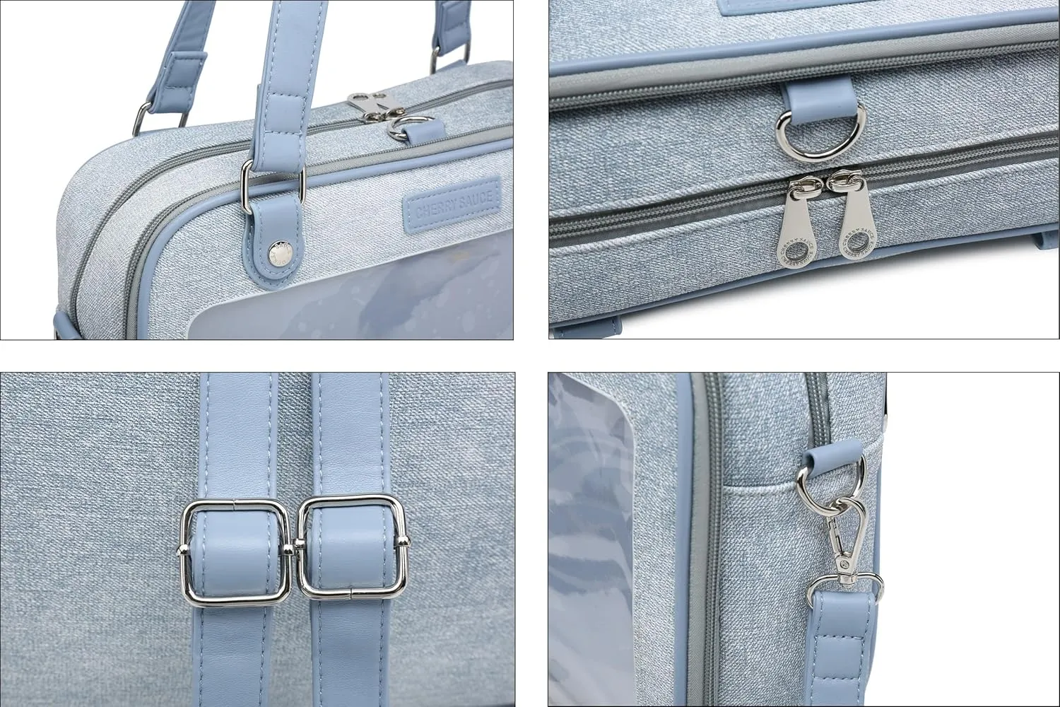 Imitation Denim PU Ita Bag Backpack Crossbody Bag Satchel Messenger Shoulder Bag for Pins Display