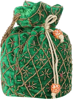 Indian Potli Bag for Wedding, Designer Bridal Clutch/Jewelry Pouch/Worship Potli Bag for Girls & Women