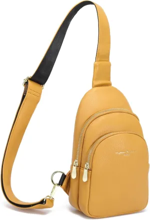 INICAT Crossbody Sling Bags Fanny Packs Leather Purses Chest Bag for Women