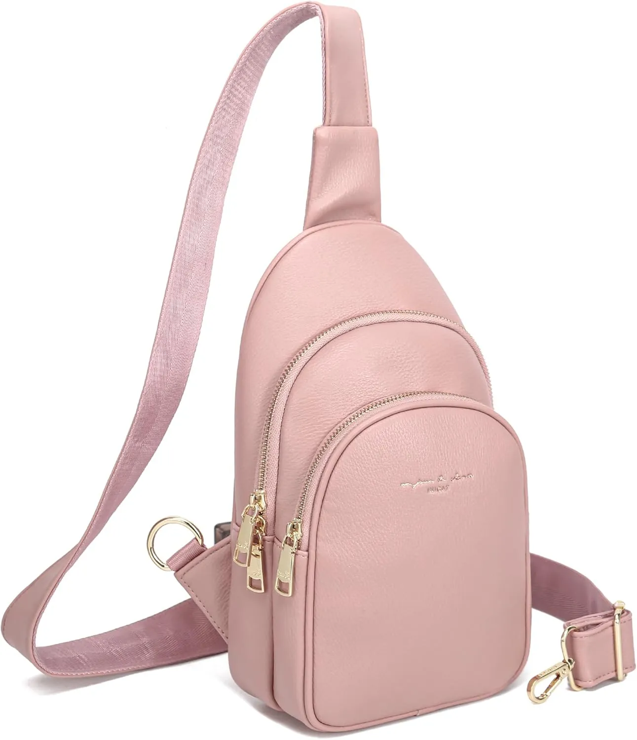 INICAT Crossbody Sling Bags Fanny Packs Leather Purses Chest Bag for Women