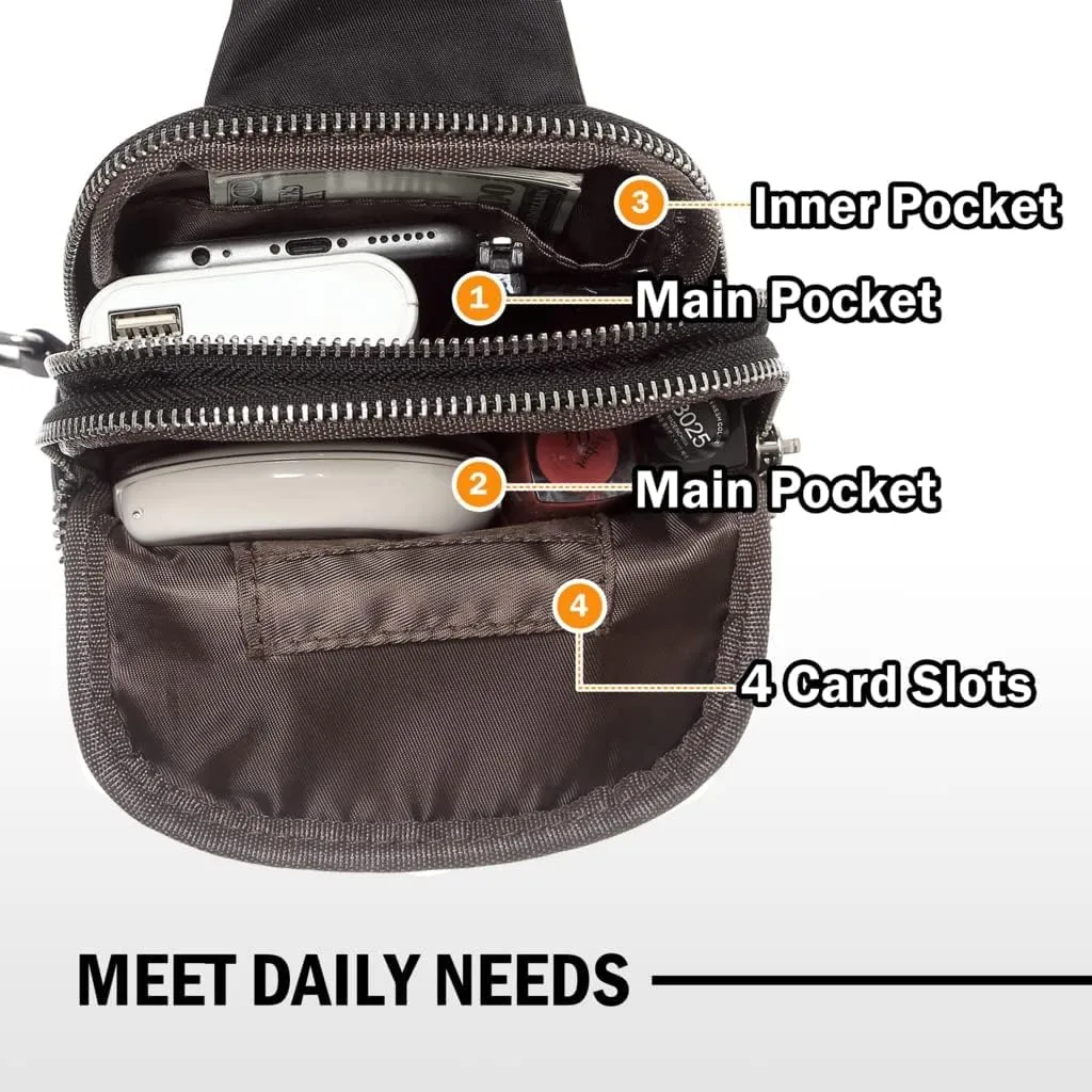 INICAT Nylon Small Crossbody Bags for Women 1L Sling Bag for Men Shoulder Bag Fanny Pack Travel Essentials