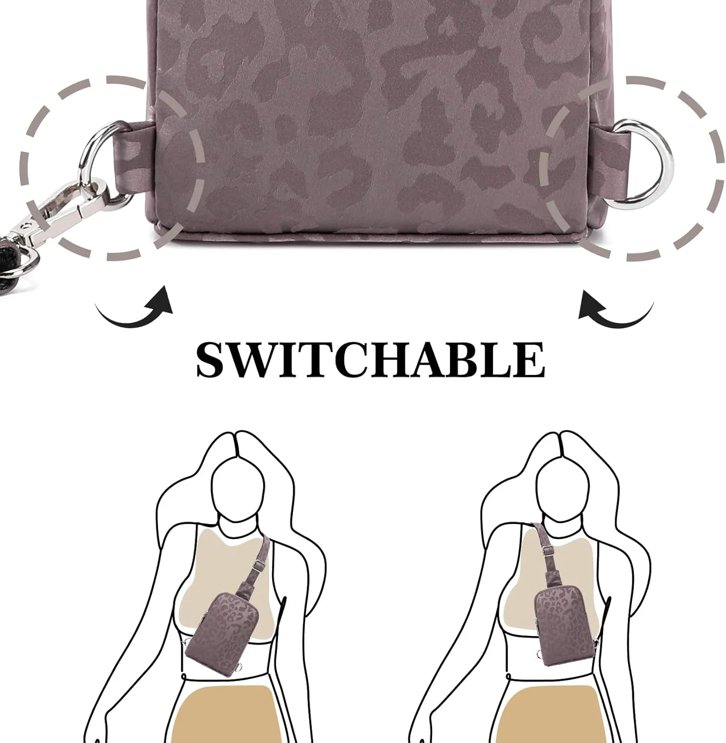 INICAT Nylon Small Crossbody Bags for Women 1L Sling Bag for Men Shoulder Bag Fanny Pack Travel Essentials