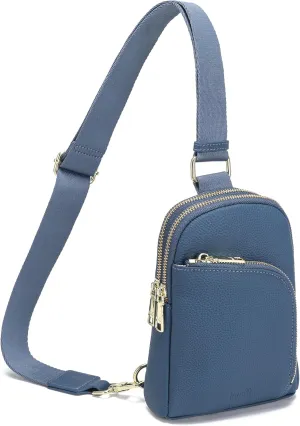 INICAT RFID Blocking Sling Bag Leather Crossbody Bags for Women Fanny Pack Cross Body for Woman Chest Bag for Travel 1.9L