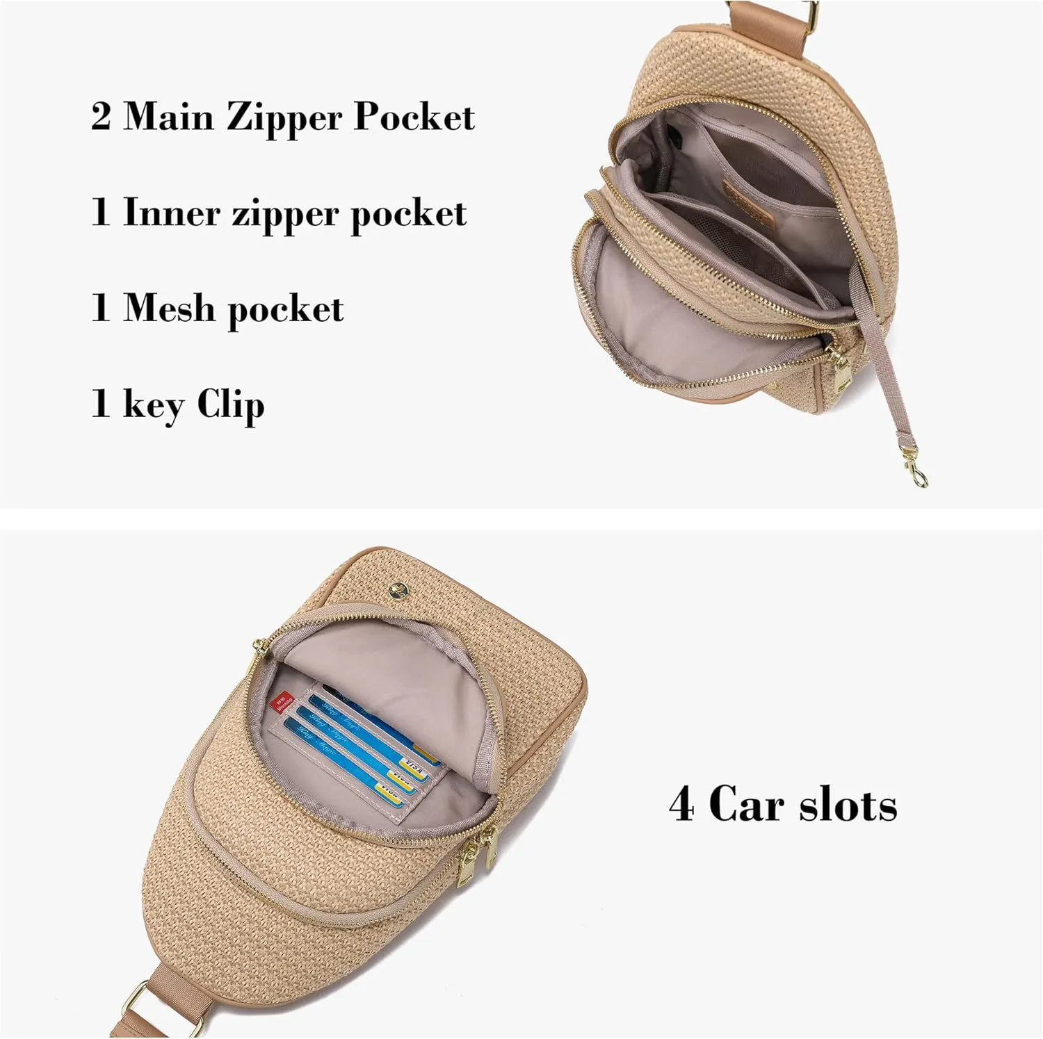 INICAT Summer Straw Bag Small Sling Beach Bag Crossbody Bags for Women