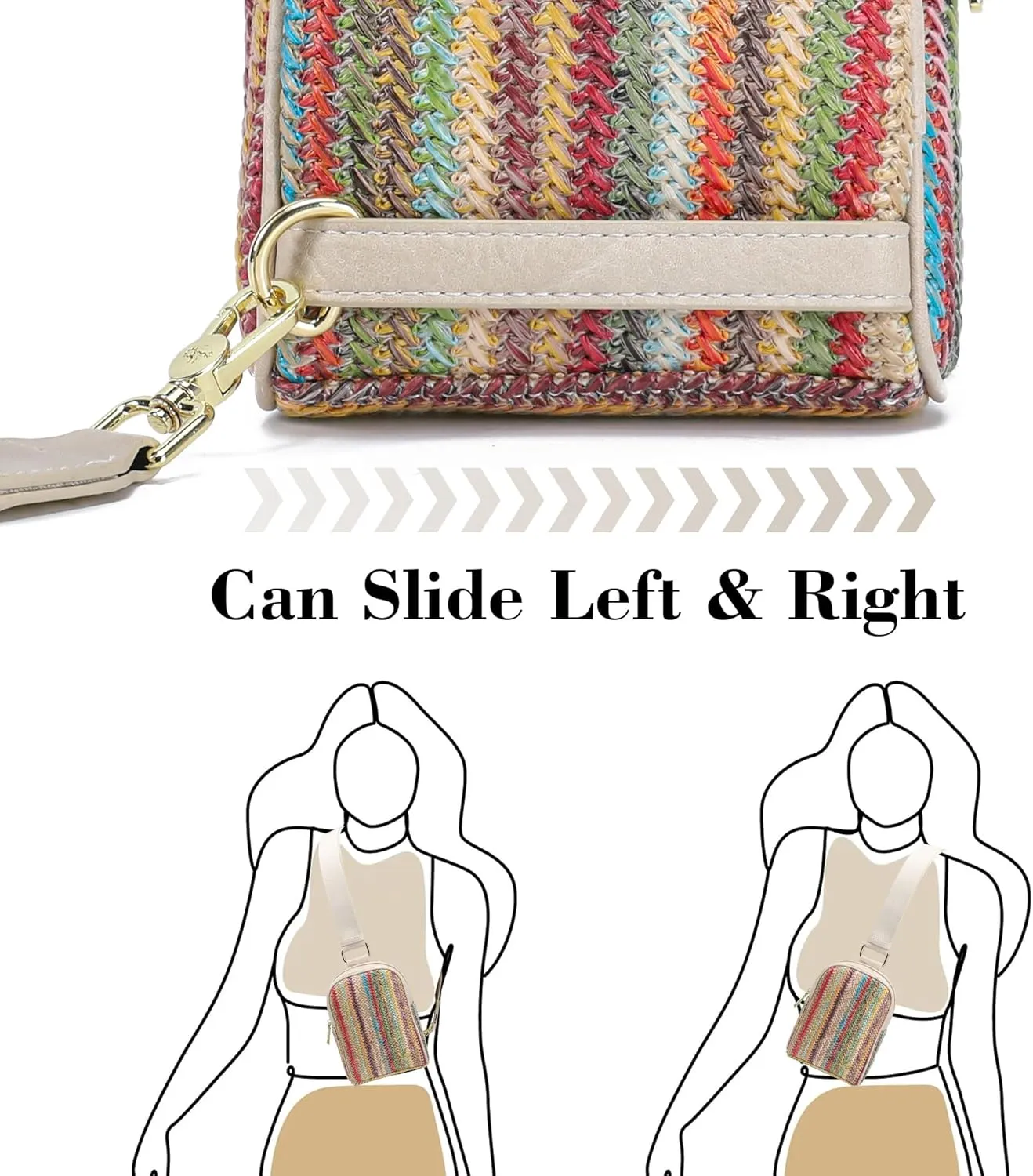 INICAT Summer Straw Bag Small Sling Beach Bag Crossbody Bags for Women