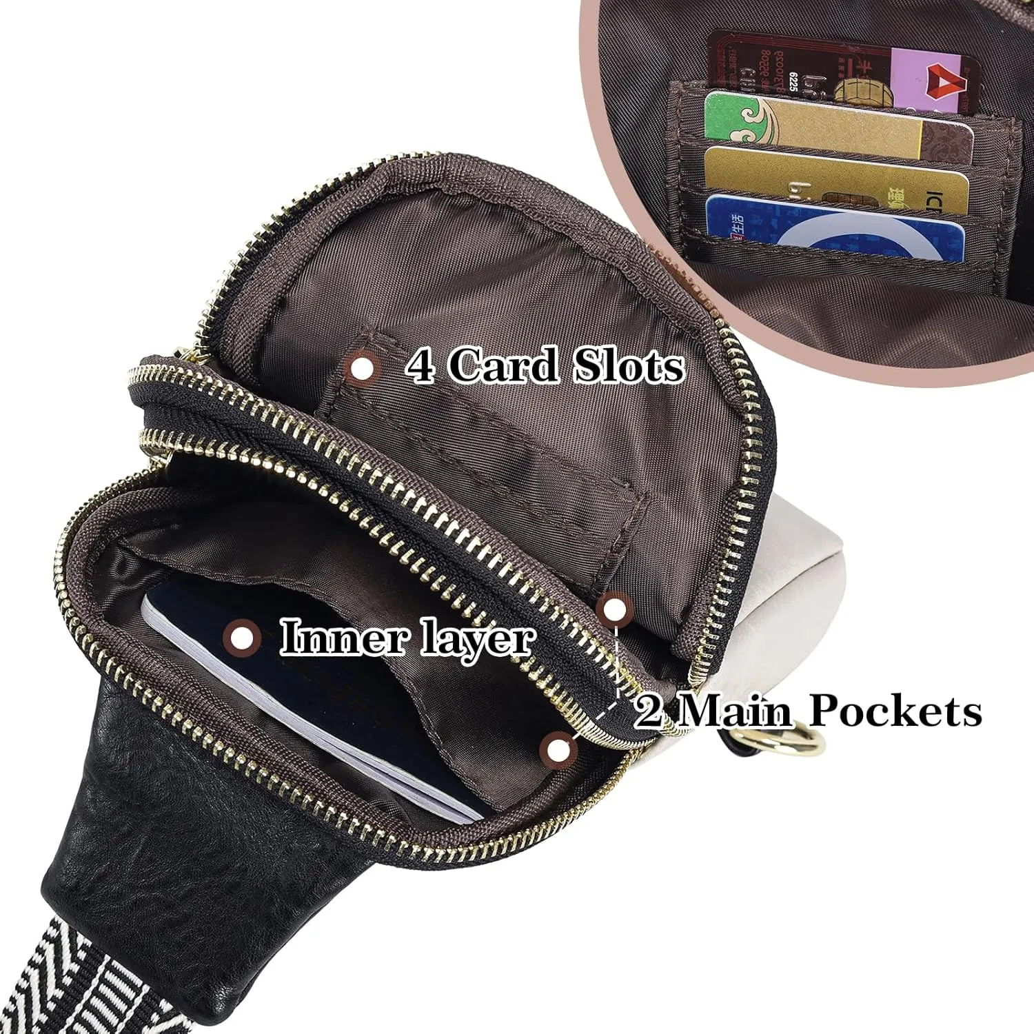 INICAT Travel Small Sling Bag Leather Crossbody Bags for Women Fanny Packs Cross Body Bag for Woman Cross Body Purses