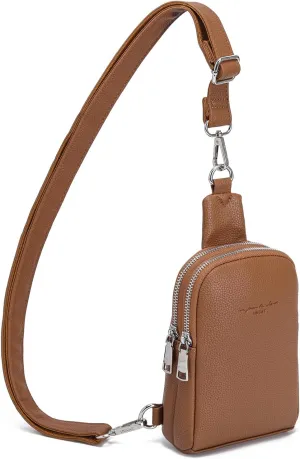 INICAT Travel Small Sling Bag Leather Crossbody Bags for Women Fanny Packs Cross Body Bag for Woman Cross Body Purses