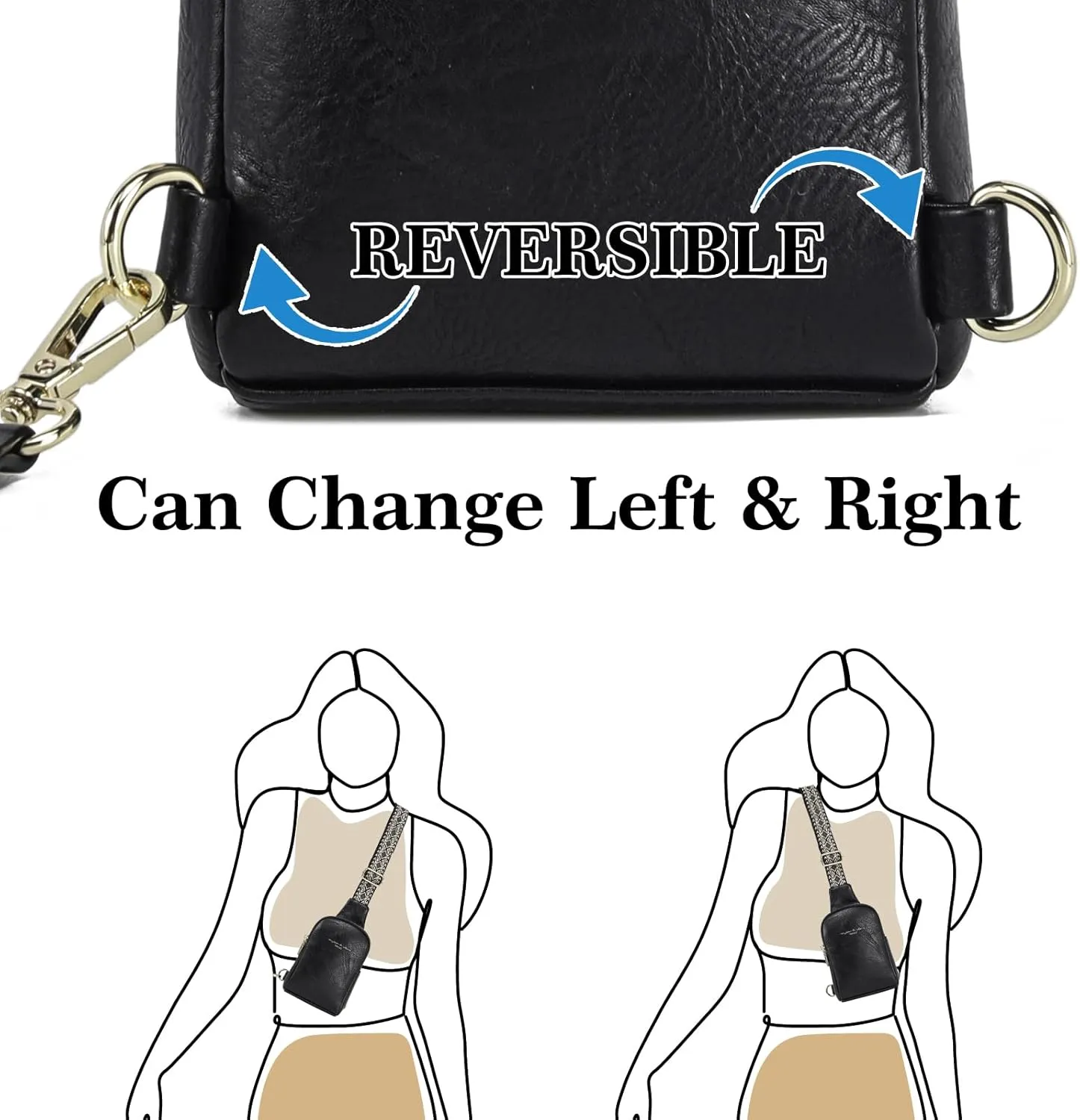 INICAT Travel Small Sling Bag Leather Crossbody Bags for Women Fanny Packs Cross Body Bag for Woman Cross Body Purses