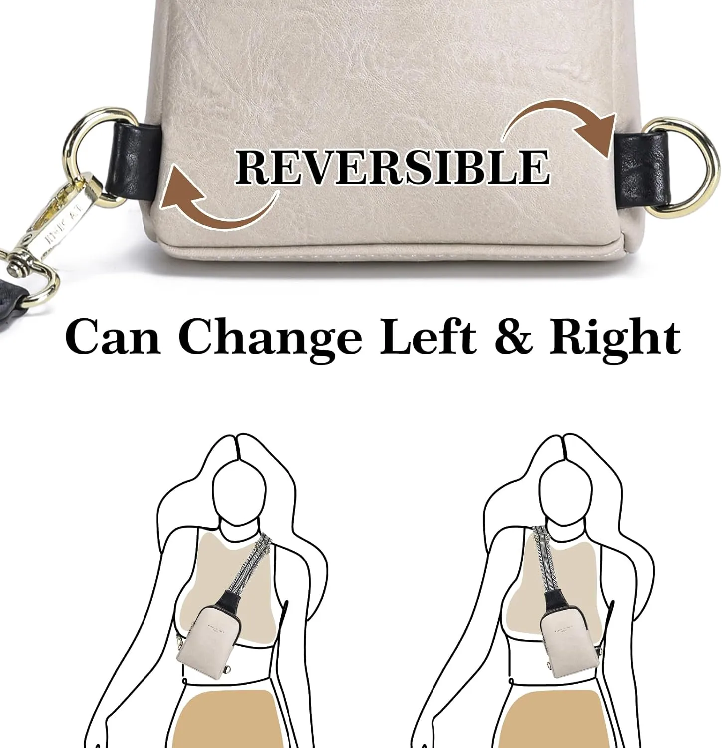 INICAT Travel Small Sling Bag Leather Crossbody Bags for Women Fanny Packs Cross Body Bag for Woman Cross Body Purses