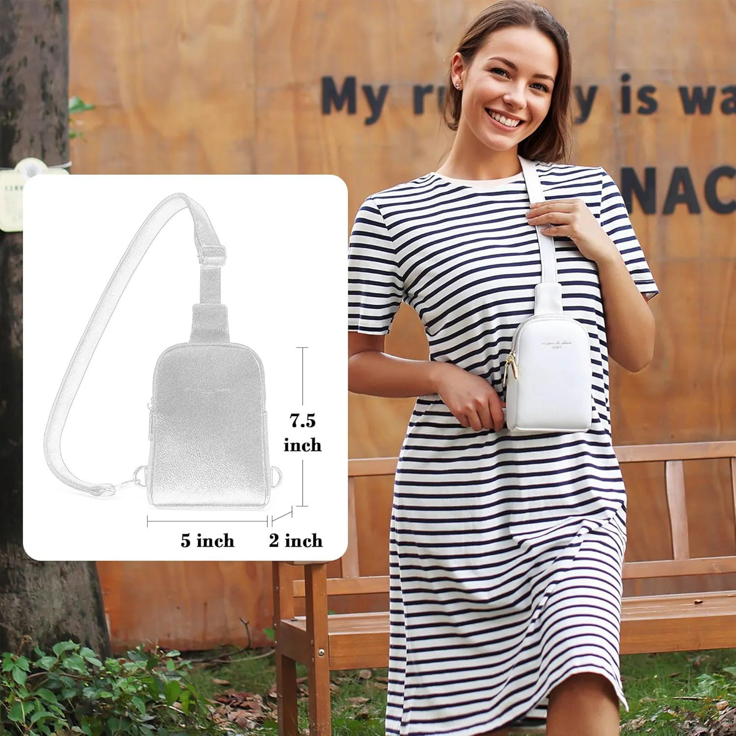 INICAT Travel Small Sling Bag Leather Crossbody Bags for Women Fanny Packs Cross Body Bag for Woman Cross Body Purses