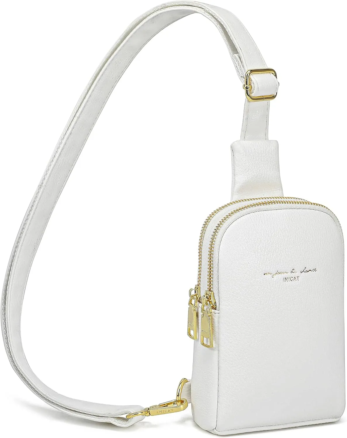 INICAT Travel Small Sling Bag Leather Crossbody Bags for Women Fanny Packs Cross Body Bag for Woman Cross Body Purses