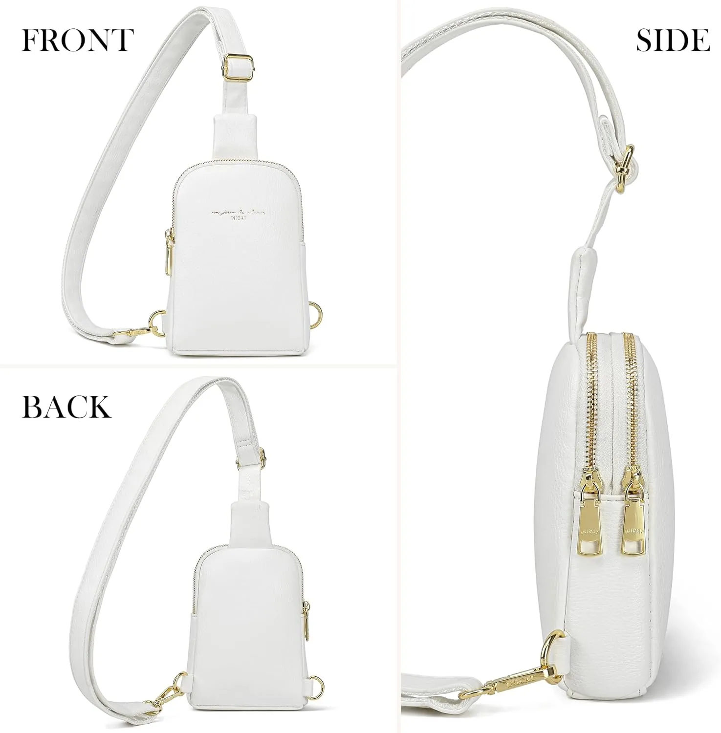 INICAT Travel Small Sling Bag Leather Crossbody Bags for Women Fanny Packs Cross Body Bag for Woman Cross Body Purses