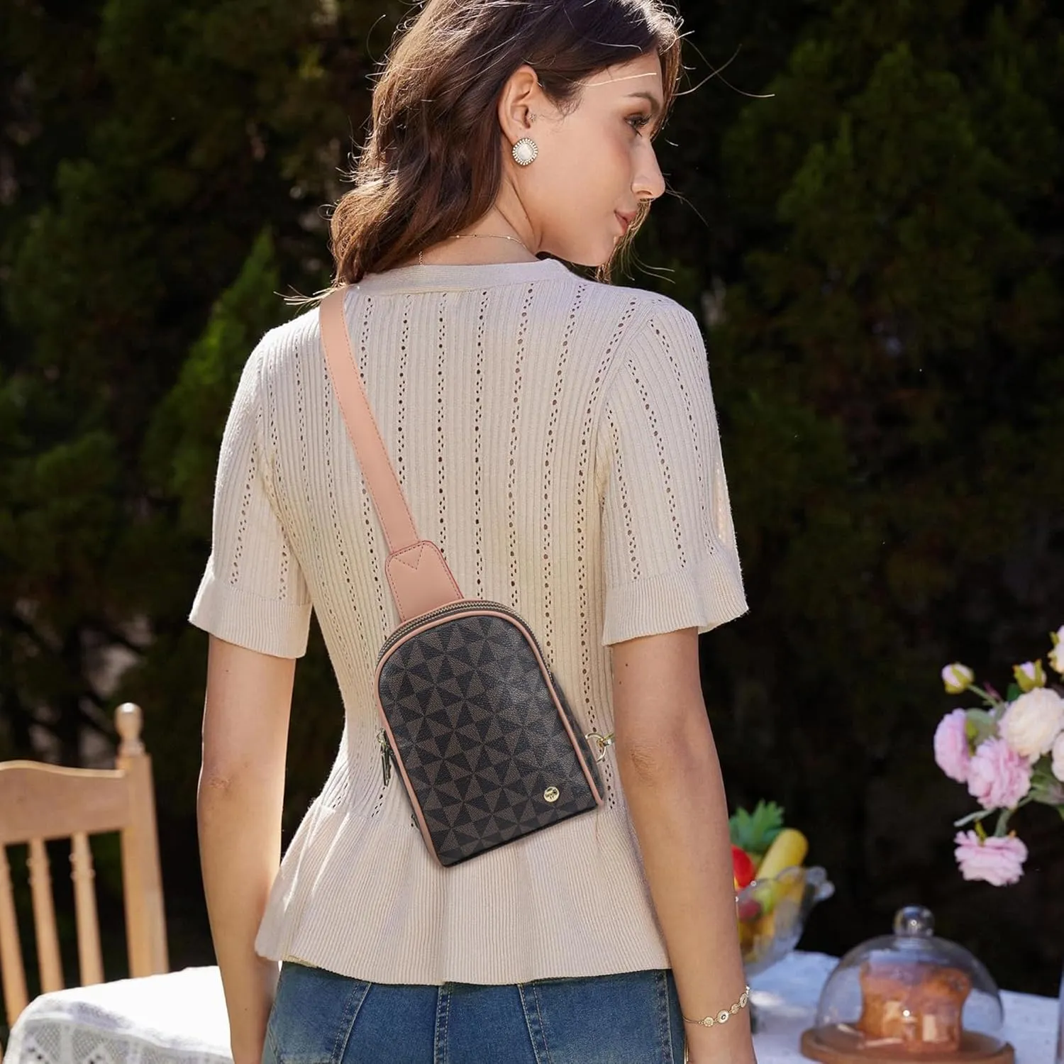 INICAT Travel Small Sling Bag Leather Crossbody Bags for Women Fanny Packs Cross Body Bag for Woman Cross Body Purses