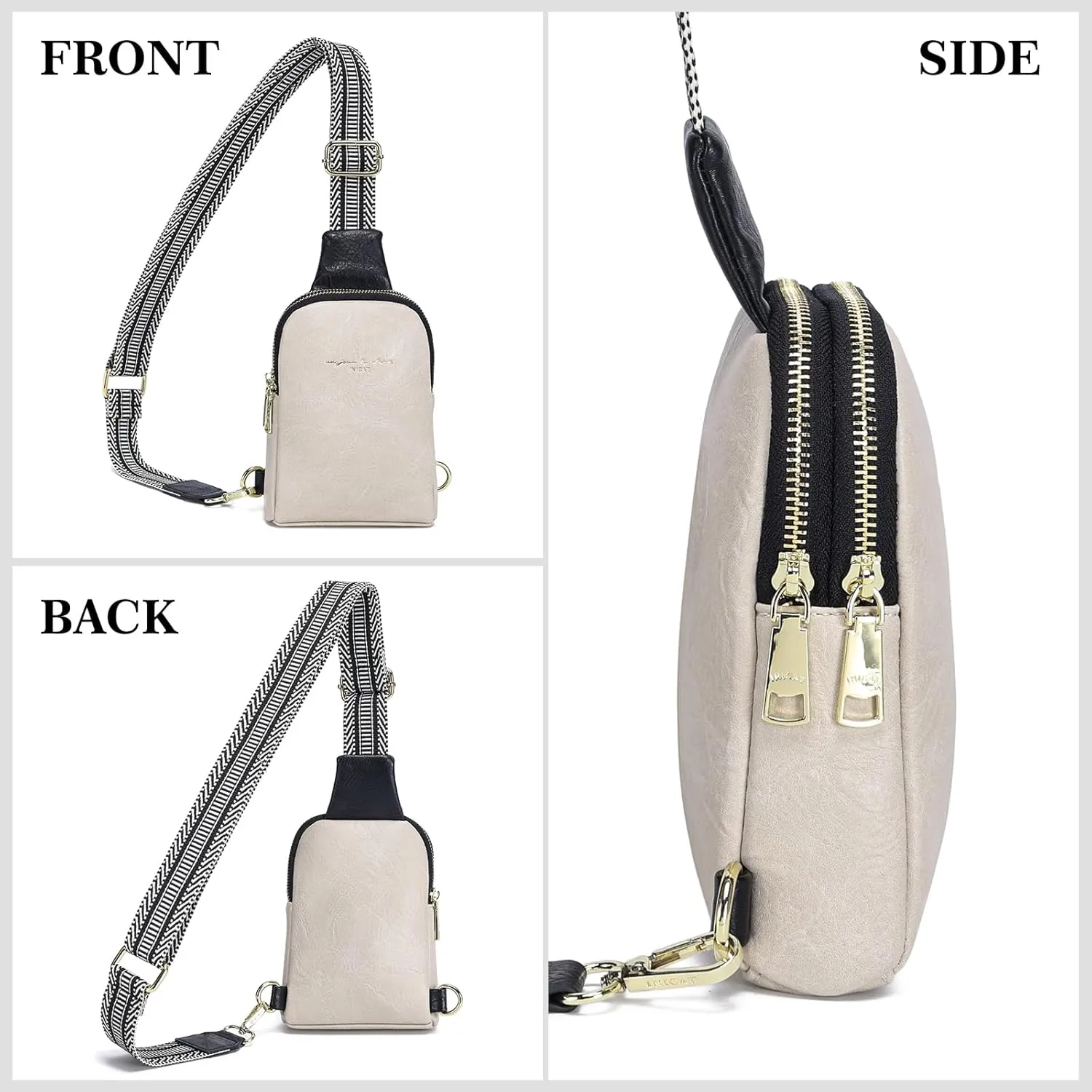 INICAT Travel Small Sling Bag Leather Crossbody Bags for Women Fanny Packs Cross Body Bag for Woman Cross Body Purses