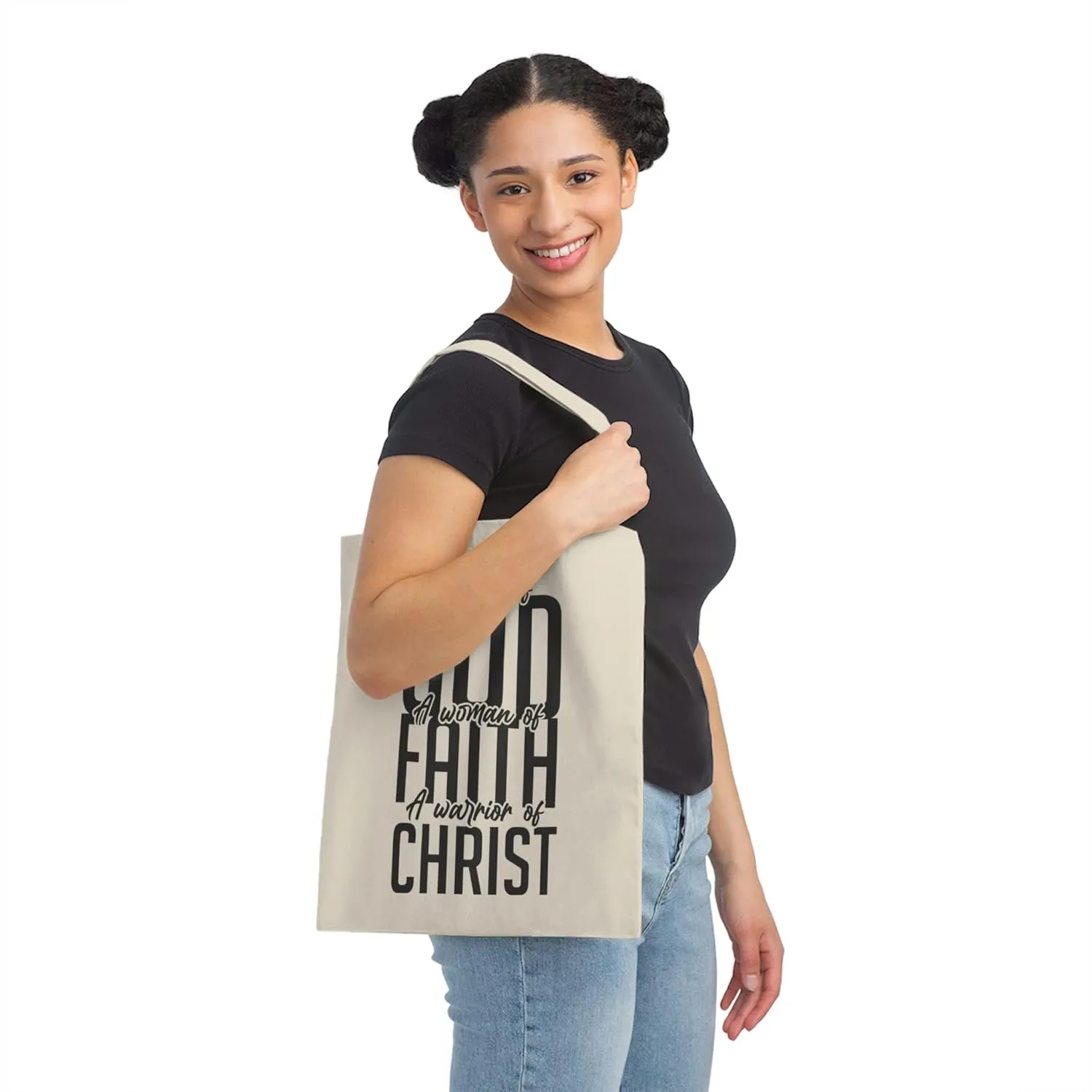 Inspirational Fighting Prayer Uplifting Statements Catholic Motivating Religious Enthusiasts Distressed Love Canvas Tote Bag
