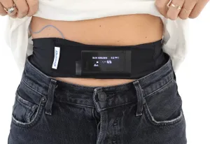 Insulin Pump Holder Waist Belt for Kids, Breathable, Elastic & Soft Fabric with Mesh for Easy Viewing, Ideal for Sleeping and Daily Use (18''–22'', Black)